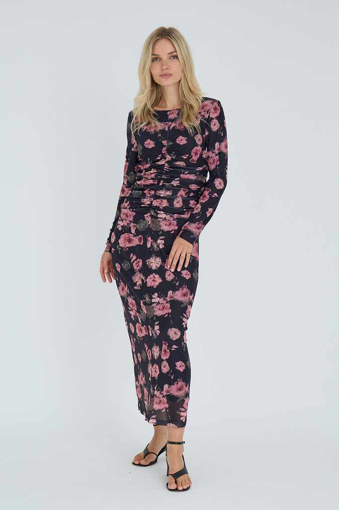 A-View - Kjole - Selmina Dress - Black/Rosa