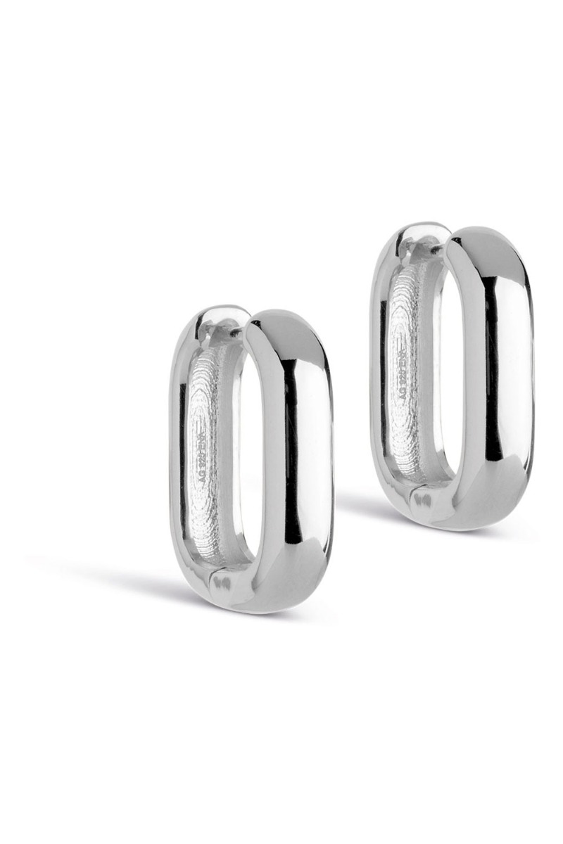 Enamel - Øreringe - Square Hoops 18 mm - Sølv Enamel - Øreringe - Square Hoops 18 mm - Sølv