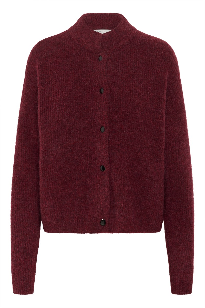 Gestuz - Cardigan - AlphaGZ Short Cardigan - Blood Red Mélange