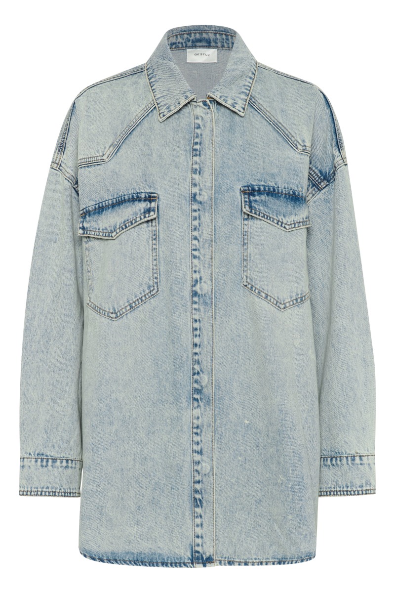 Gestuz - Skjorte - GZasher LS Shirt - Mid Acid Wash Gestuz - Skjorte - GZasher LS Shirt - Mid Acid Wash