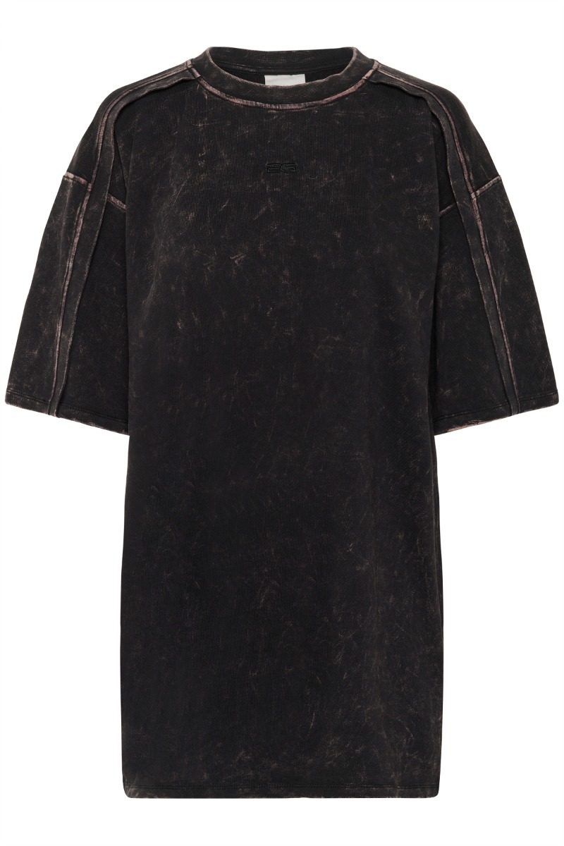 Gestuz - T-shirt - Neia OZ Tee - Black Brown Washed