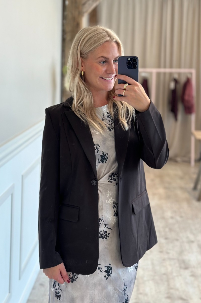 Ichi - Blazer - Kate Sus Long Blazer - Chocolate Torte