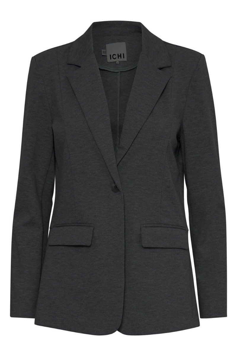 Ichi - Blazer - Kate Sus Long Blazer - Dark grey melange