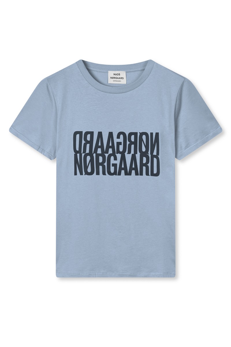 Mads Nørgaard - T-shirt - Single Cotton Trenda P Tee - Faded Denim Mads Nørgaard - T-shirt - Single Cotton Trenda P Tee - Faded Denim