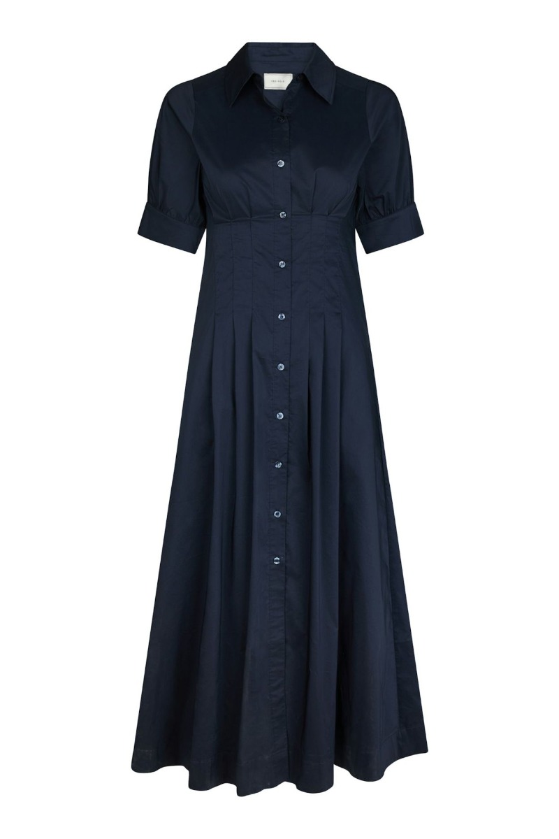 Neo Noir - Kjole - Baia Poplin Dress - Navy