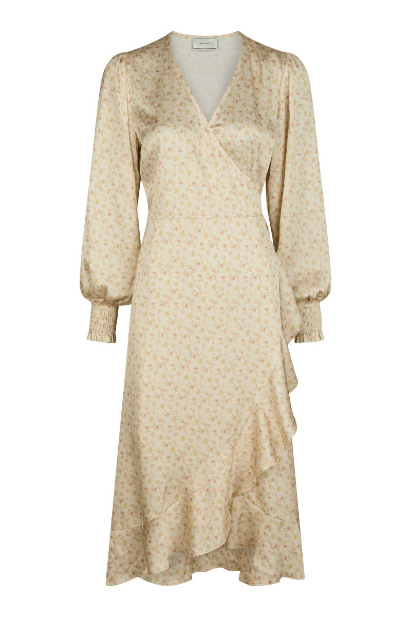 Neo Noir - Kjole - Eva Soft Floral Dress - Dusty Yellow Neo Noir - Kjole - Eva Soft Floral Dress - Dusty Yellow