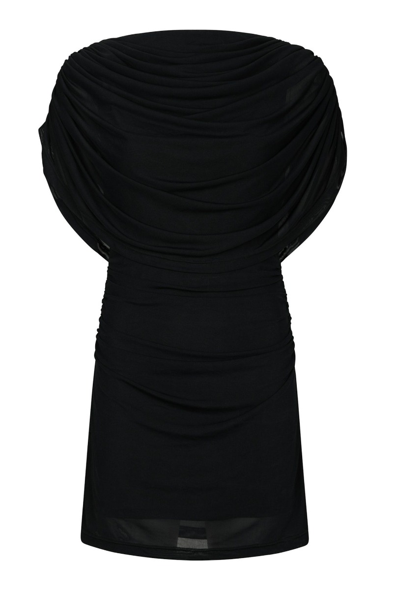 Neo Noir - Kjole - Mottuna Drapy Mesh Dress - Black (Levering start december)