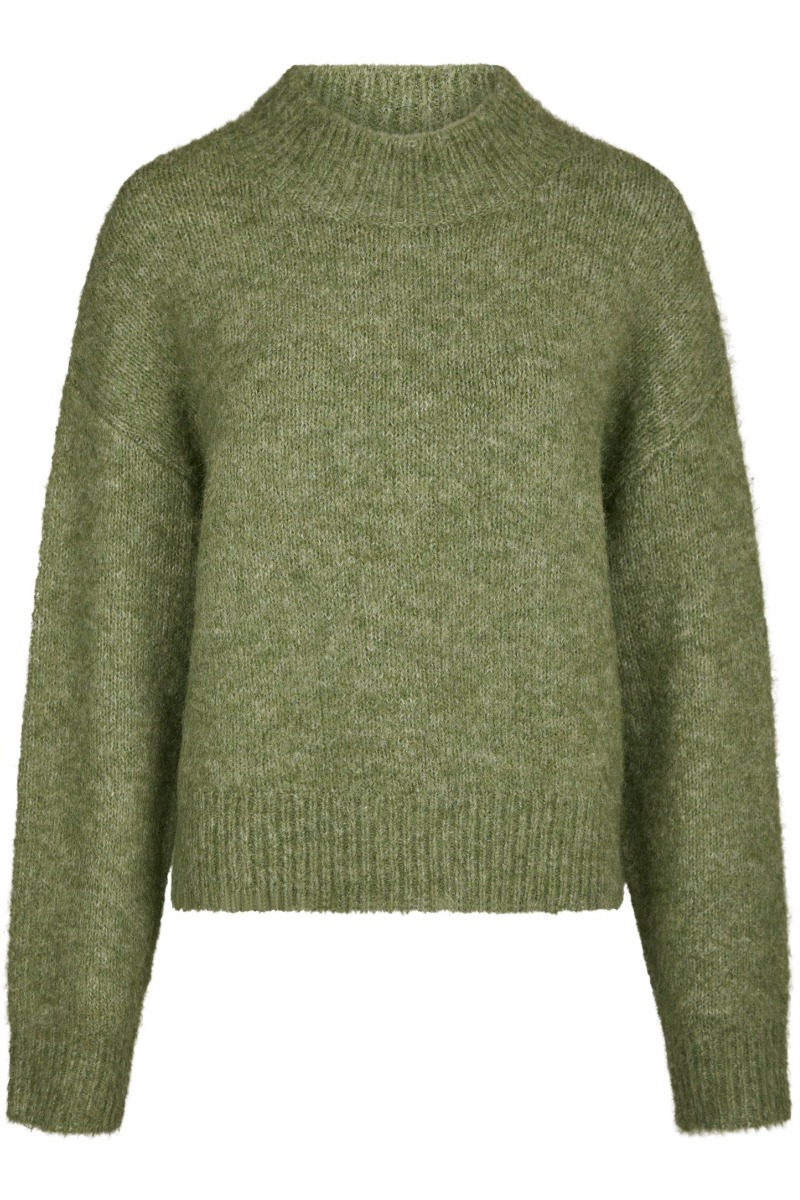 Neo Noir - Strik - Paulina Fluffy Knit Blouse - Dusty green (Levering i december)