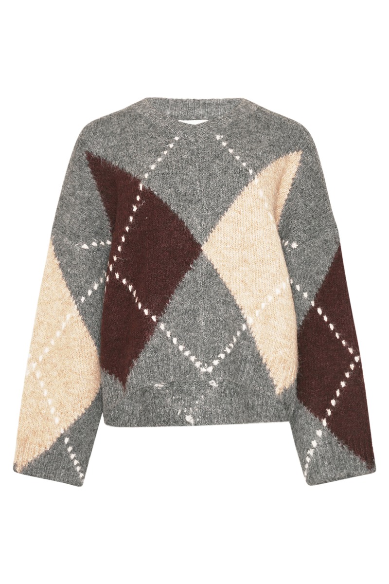 Noella - Strik - Lai Knit - Medium Grey Melange Noella - Strik - Lai Knit - Medium Grey Melange