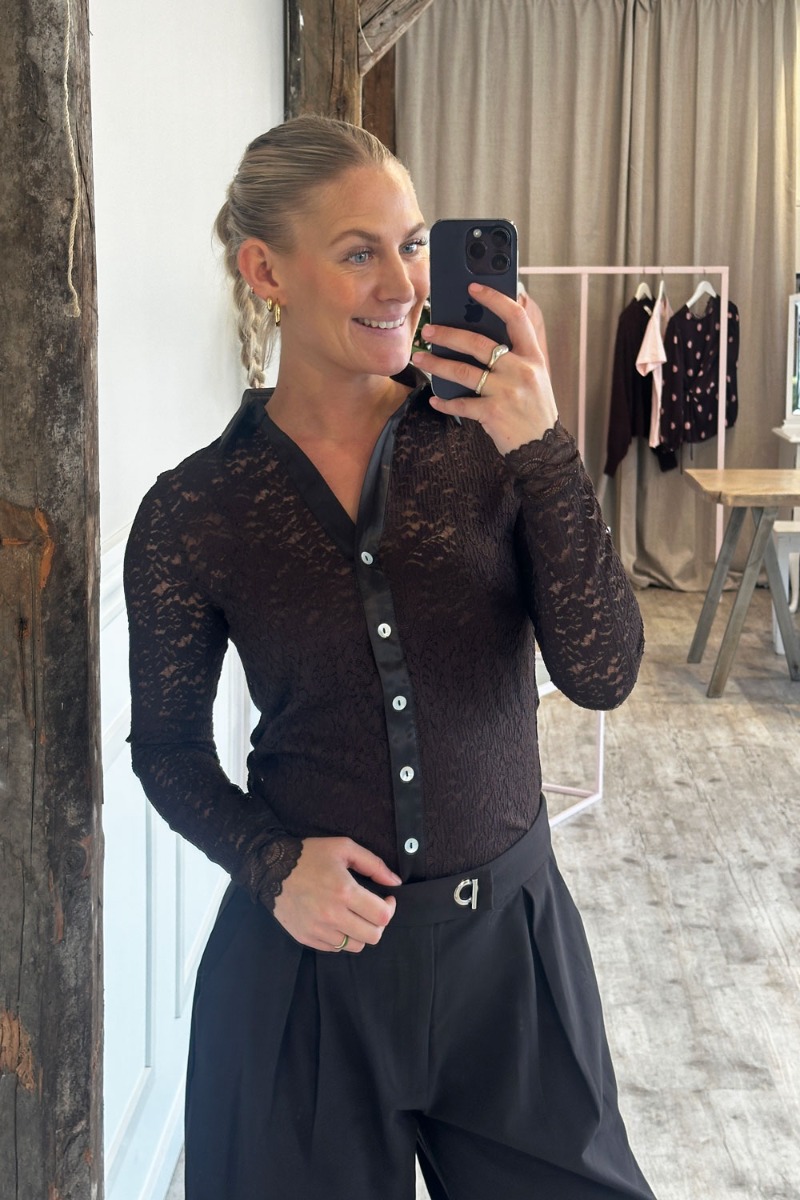 Nümp - Bluse - Nulive Shirt - Black Coffee