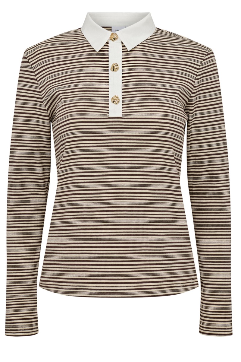 Nümph - Bluse - Semma LS Polo - Black Coffee