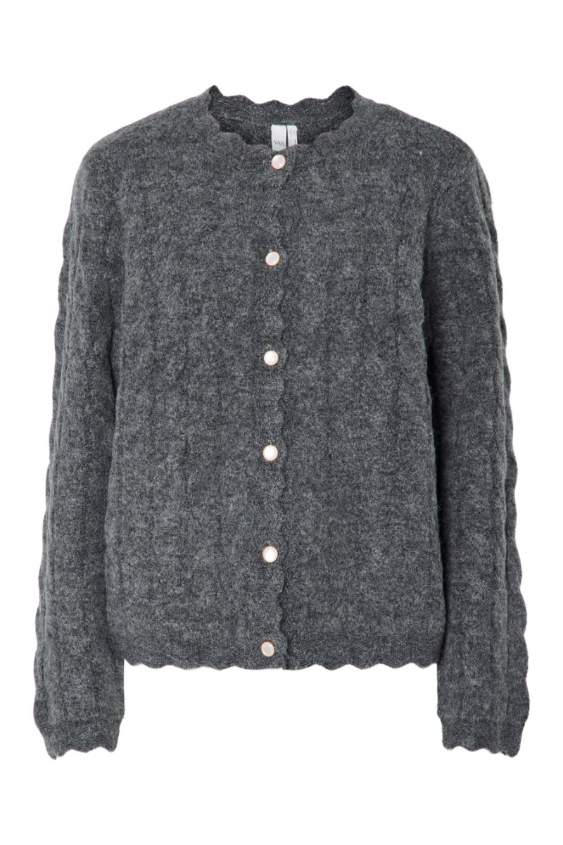 Y.A.S - Cardigan - Bubera LS Knit Cardigan - Dark Grey Melange