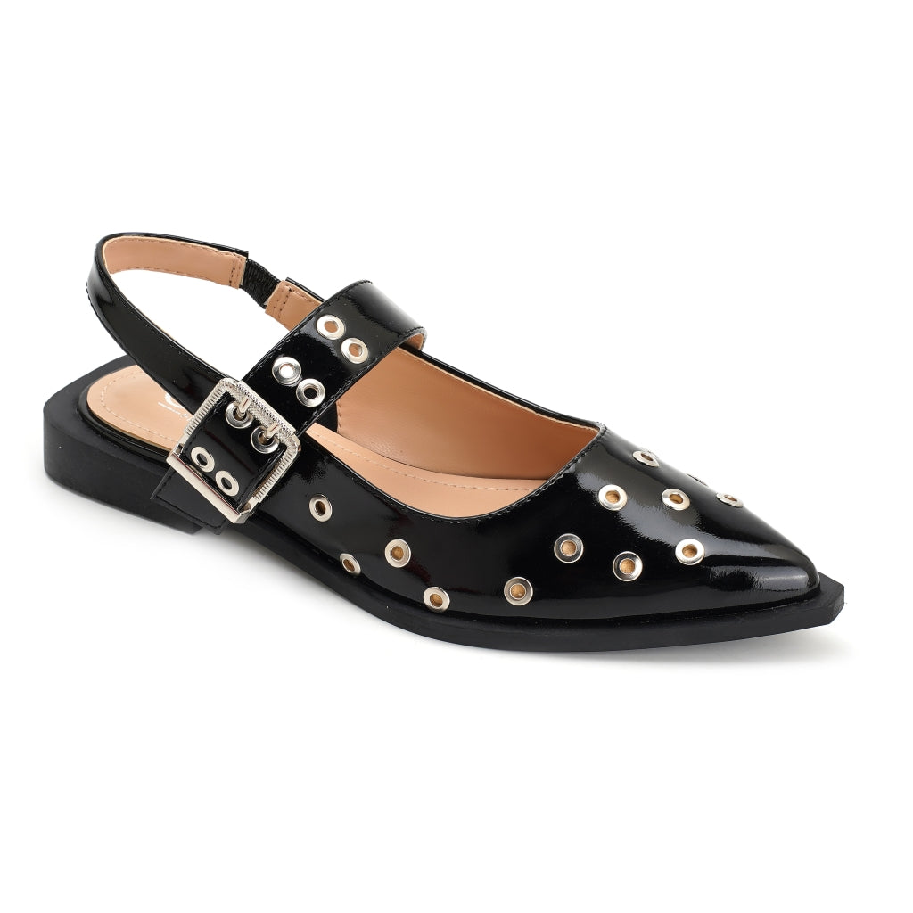 Elyne dame slingback ballerina 8299 - Black Elyne dame slingback ballerina 8299 - Black