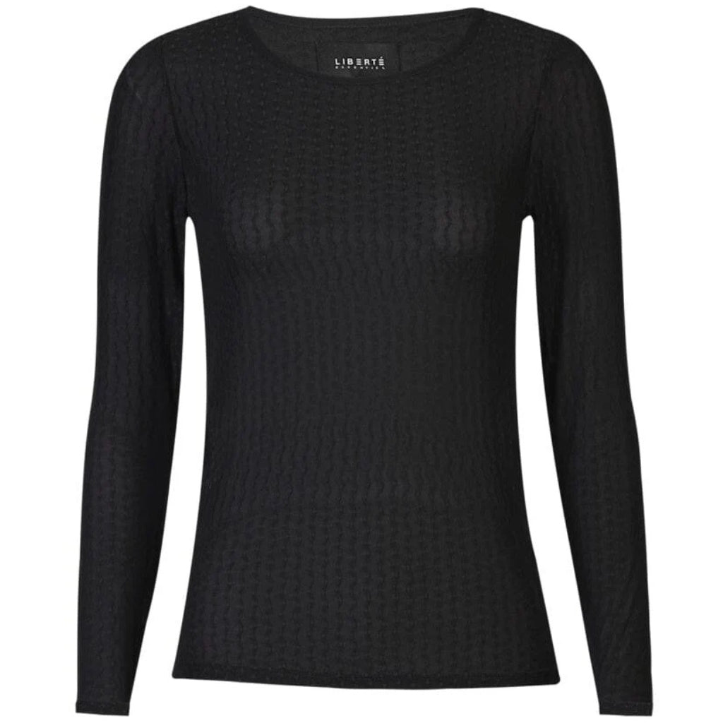 Liberté dame bluse 21345 - BLACK WAVY LINES