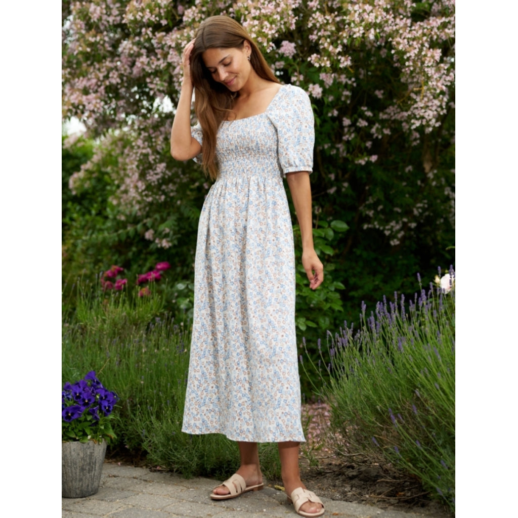 Liberté dame gro kjole 21268 - BLUE BROWN FLOWER Liberté dame gro kjole 21268 - BLUE BROWN FLOWER
