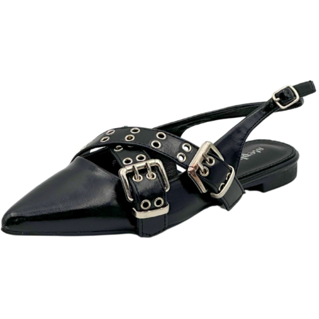 Marlene dame slingback ballerina P-1426 - Black Marlene dame slingback ballerina P-1426 - Black