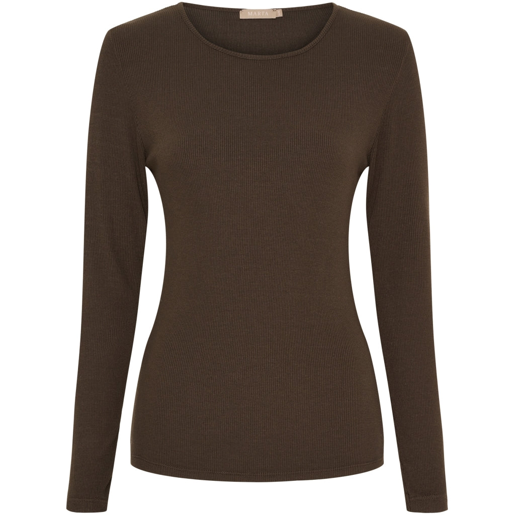 Marta Du Chateau langærmet t-shirt MdcIngrid 4906 - Solid Moro