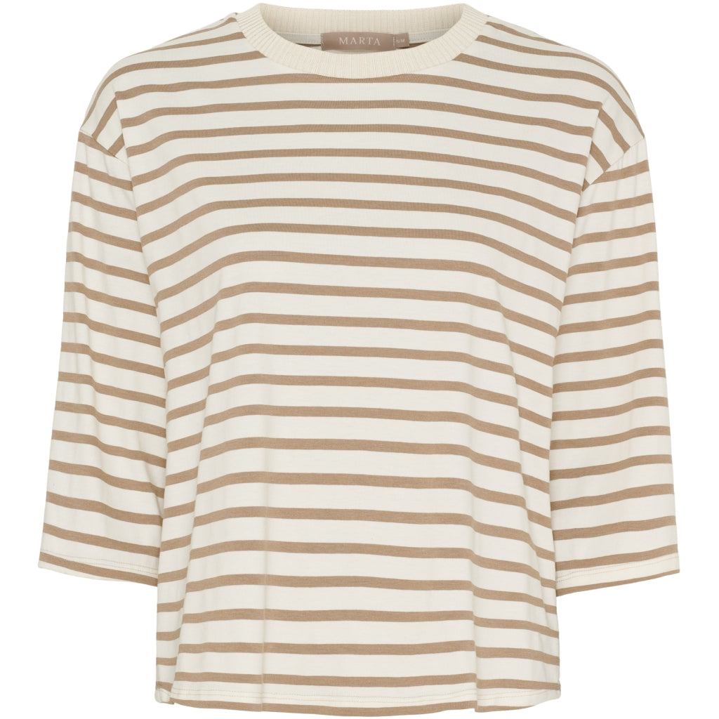 Marta du Chateau dame T-Shirt MdcBrooklyn 58351 - Beige/Fango