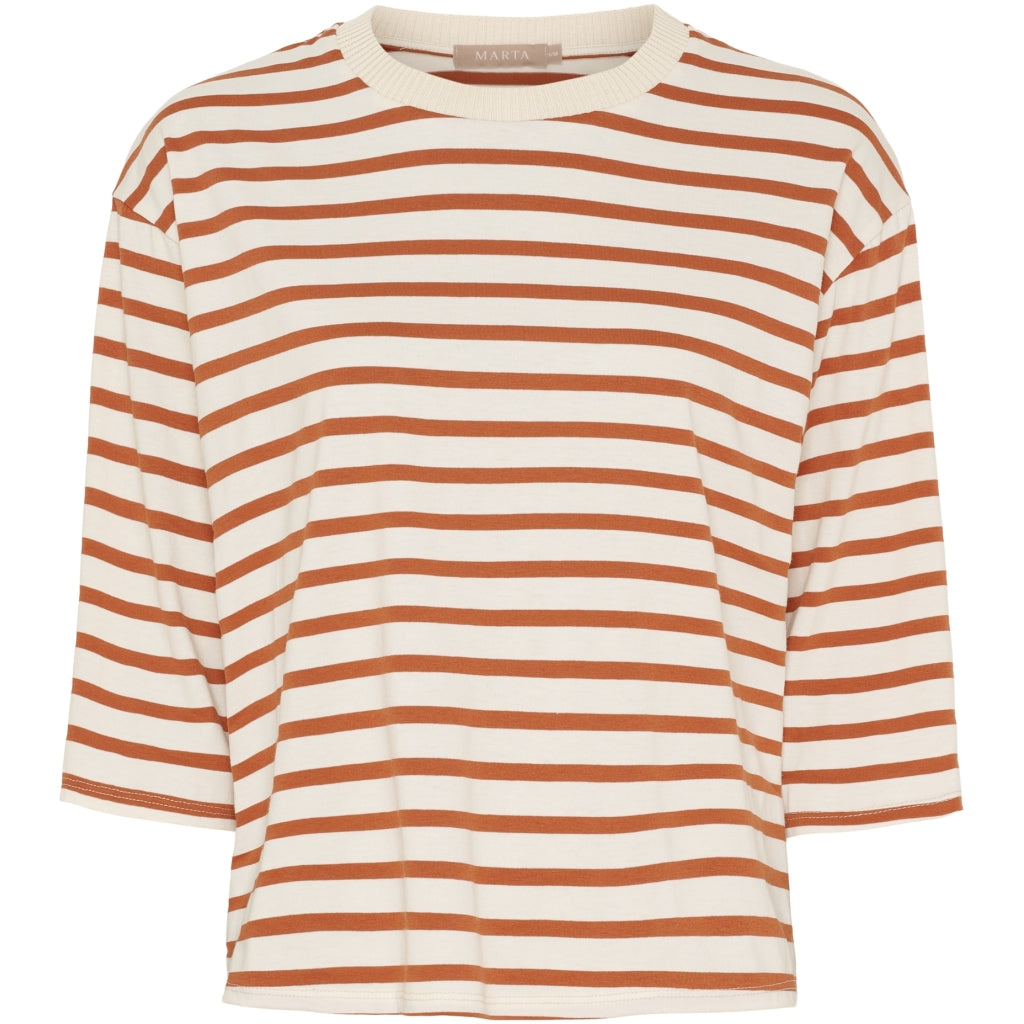 Marta du Chateau dame T-Shirt MdcBrooklyn 58351 - Beige/Rust