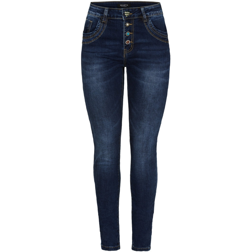 Marta du Chateau dame jeans MdcCarina Mdc180-2586 - Dark Blue Denim Marta du Chateau dame jeans MdcCarina Mdc180-2586 - Dark Blue Denim