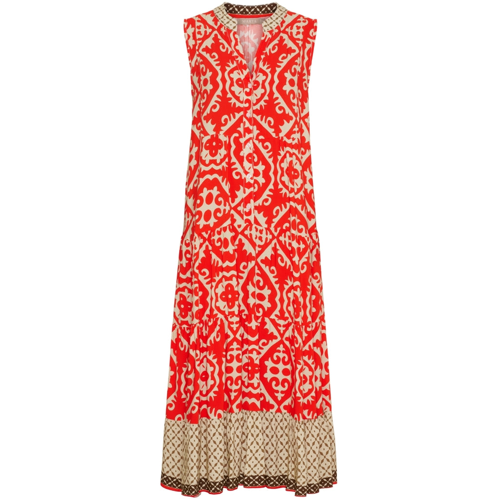 Marta du Chateau dame kjole MdcLucie 259153 - Red/Beige Marta du Chateau dame kjole MdcLucie 259153 - Red/Beige