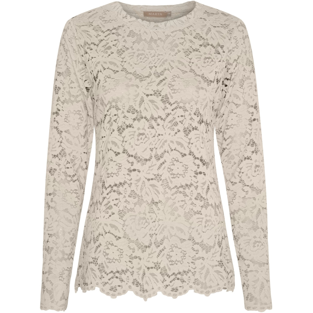 Marta du Chateau dame langærmet blonde t-shirt MdcMilley 7707 - Beige new Marta du Chateau dame langærmet blonde t-shirt MdcMilley 7707 - Beige new