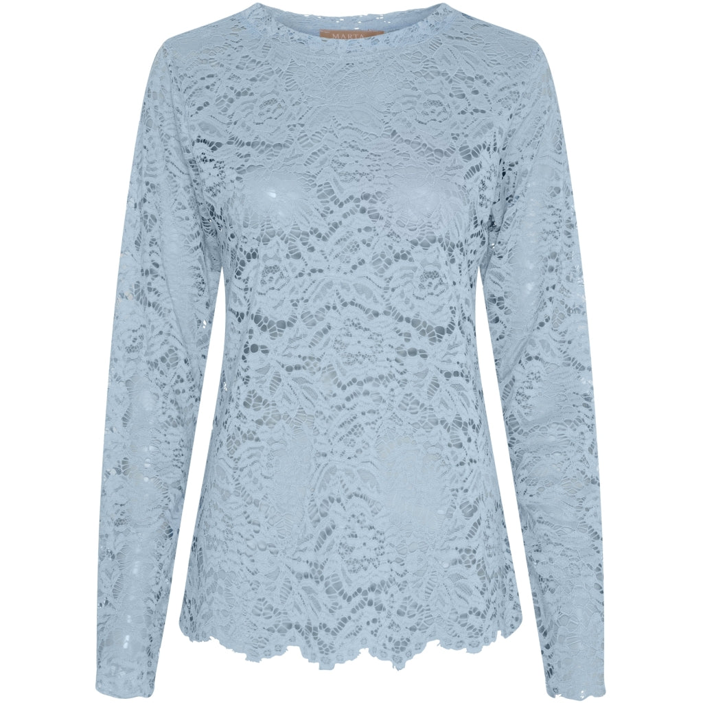 Marta du Chateau dame langærmet blonde t-shirt MdcMilley 7707 - Light blue