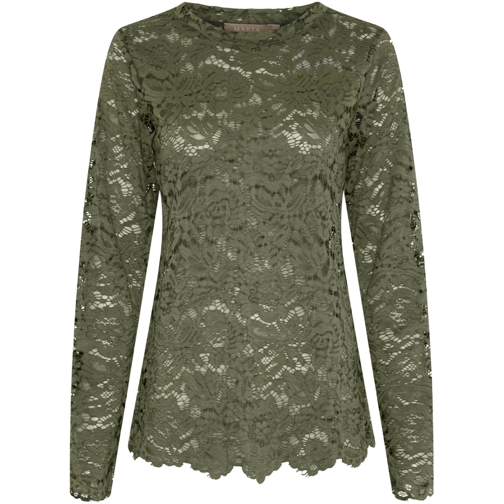 Marta du Chateau dame langærmet blonde t-shirt MdcMilley 7707 - Militairy