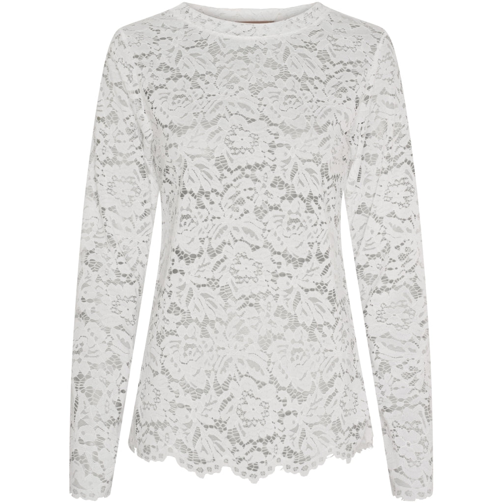 Marta du Chateau dame langærmet blonde t-shirt MdcMilley 7707 - White