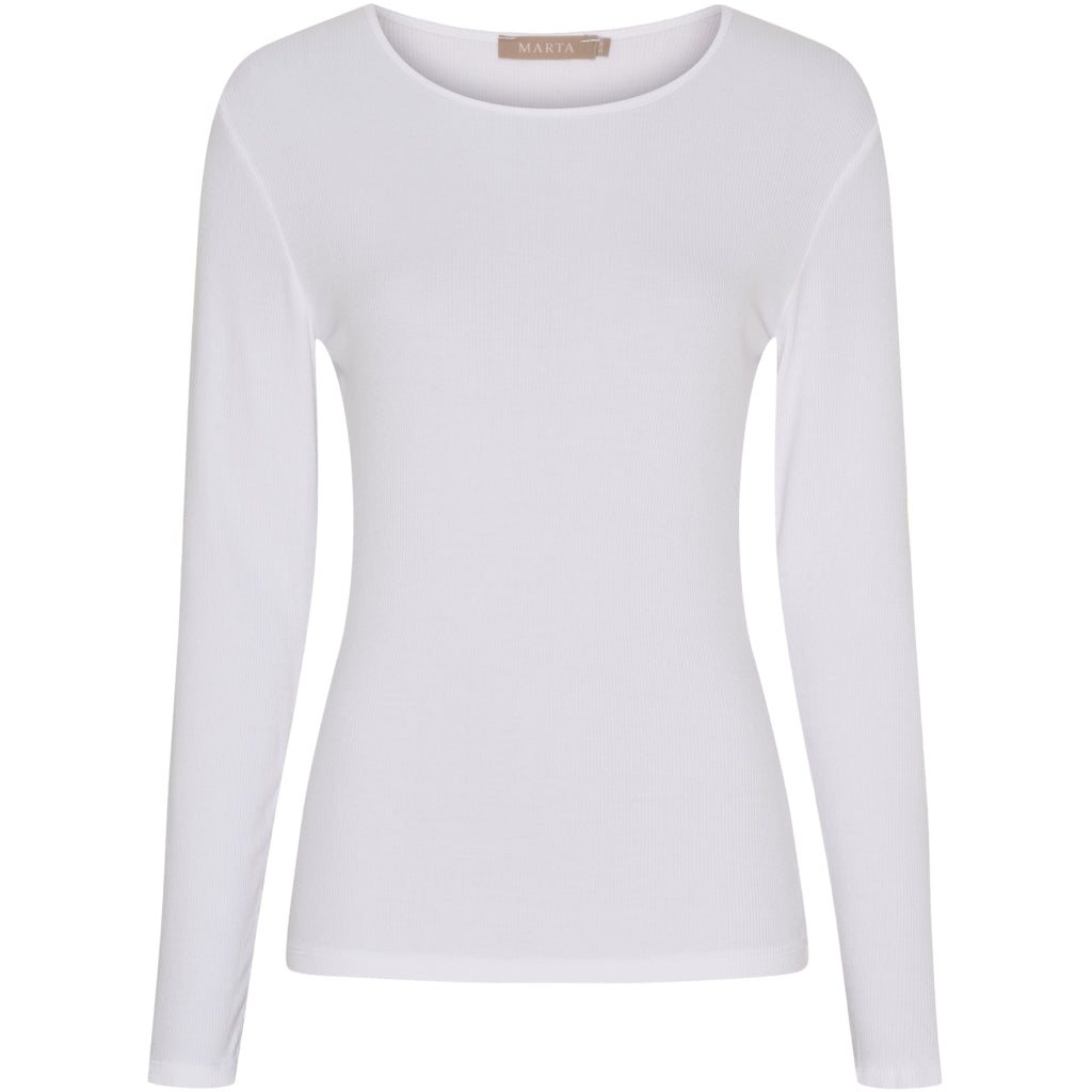 Marta du Chateau dame langærmet t-shirt MdcAster 4906 - Optical White