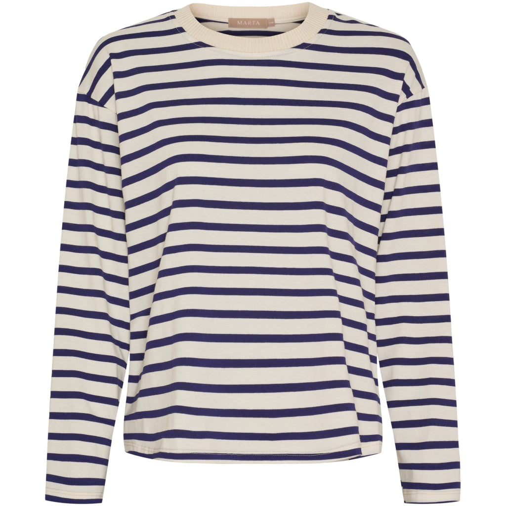 Marta du Chateau dame langærmet t-shirt MdcKara 58709 - Navy