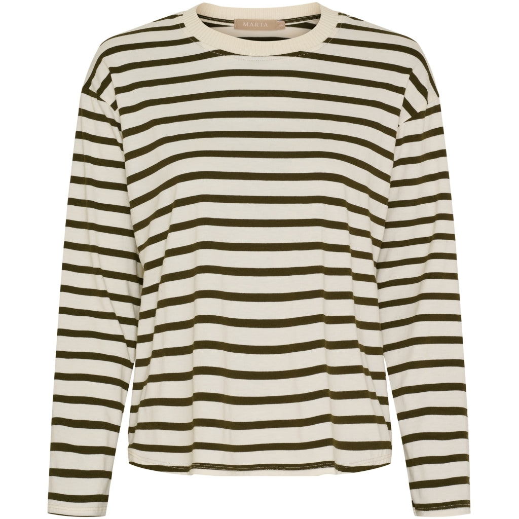 Marta du Chateau dame langærmet t-shirt MdcKara 58709 - Olive