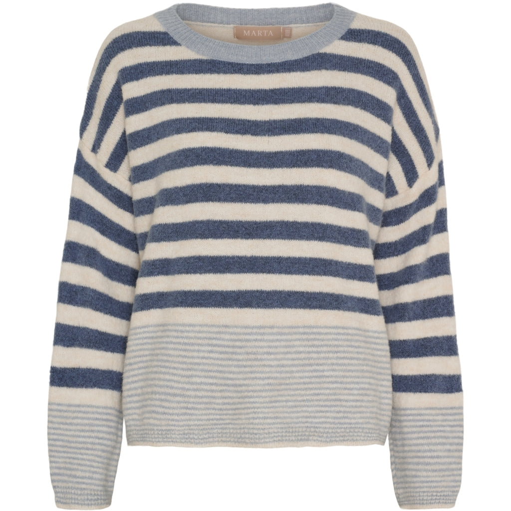 Marta du Chateau dame strik MdcElara 35671 - Cielo/Jeans/Burro