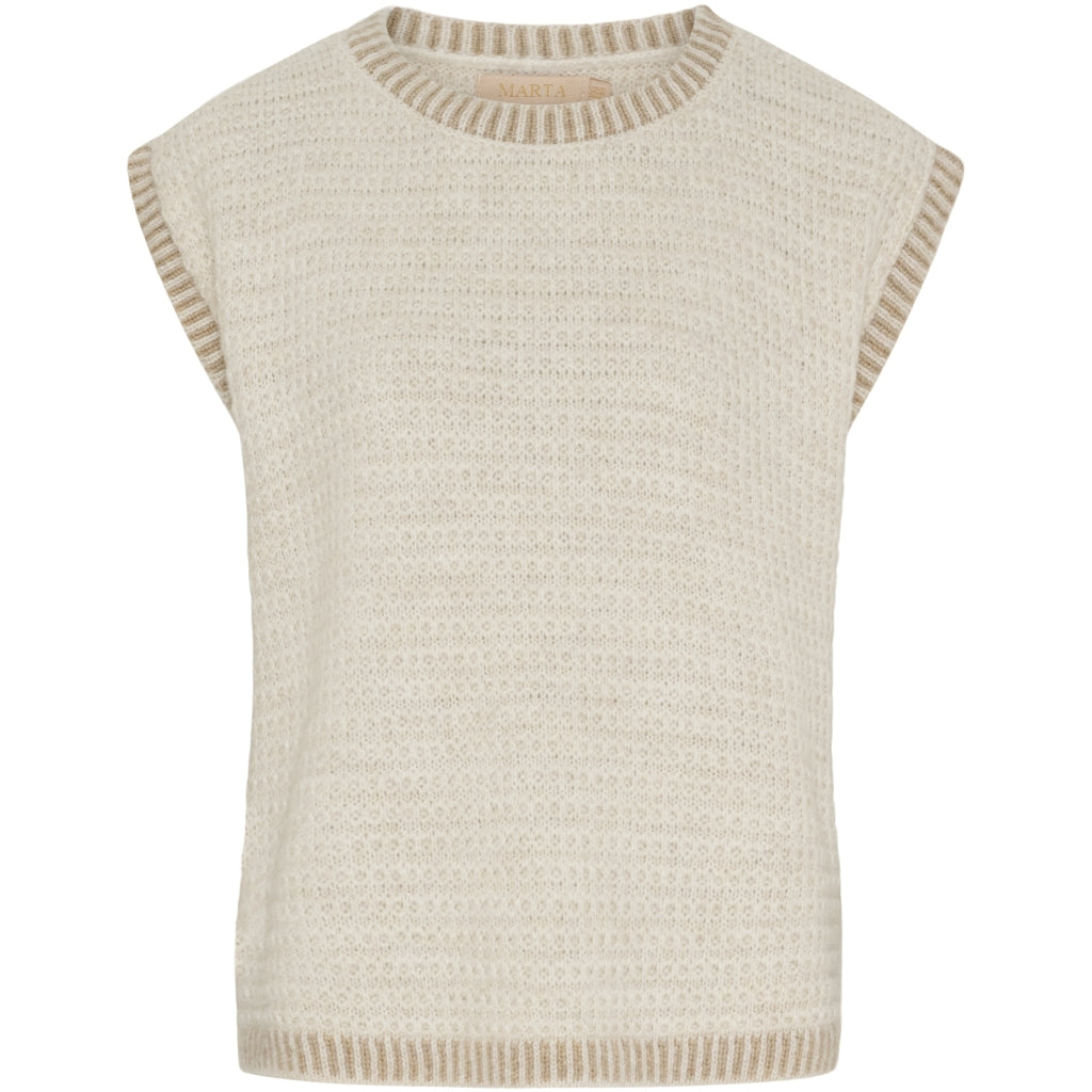 Marta du Chateau dame strik vest MdcAntonine 6005 - Beige/LightCamel9527 Marta du Chateau dame strik vest MdcAntonine 6005 - Beige/LightCamel9527