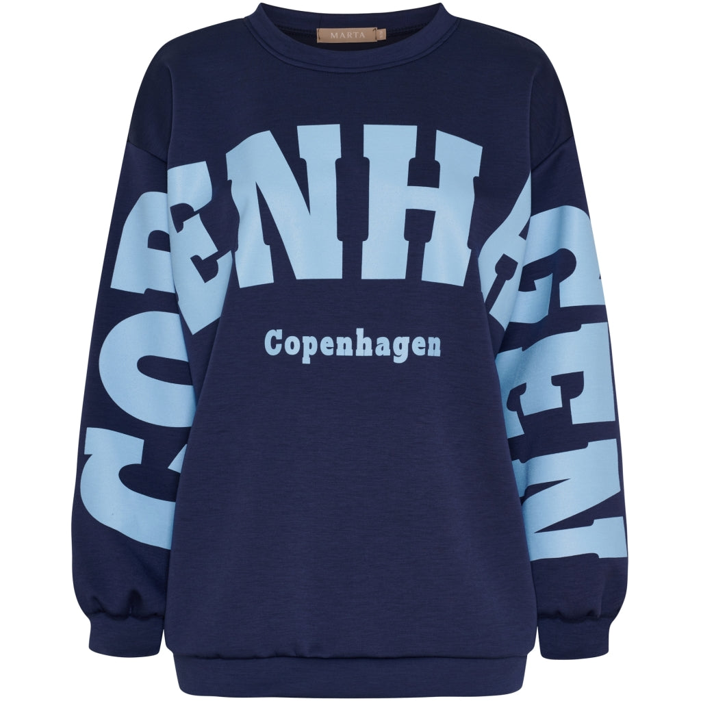 Marta du Chateau dame sweatshirt MdcHibiscus 22659 - Navy/Sky Marta du Chateau dame sweatshirt MdcHibiscus 22659 - Navy/Sky