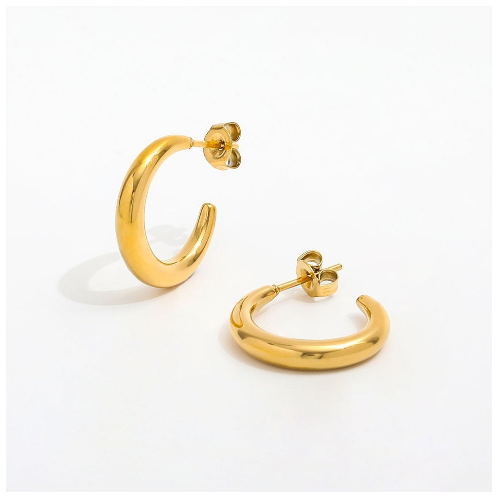 Muun Studios Sleek Hoops Ørering 18K Guldbelagt OE401 - Guld