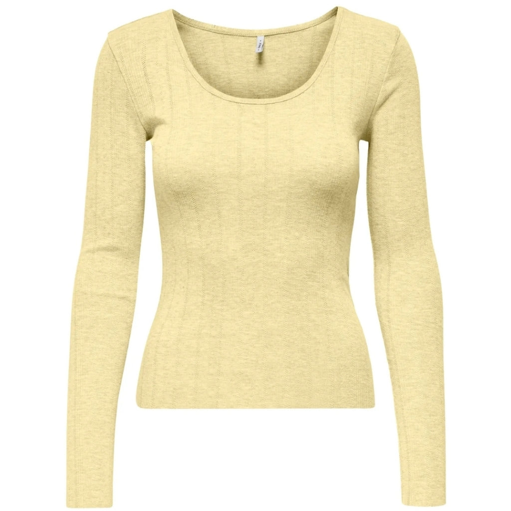 ONLY DAME LANGÆRMET TOP ONLTENNA - Pastel Yellow
