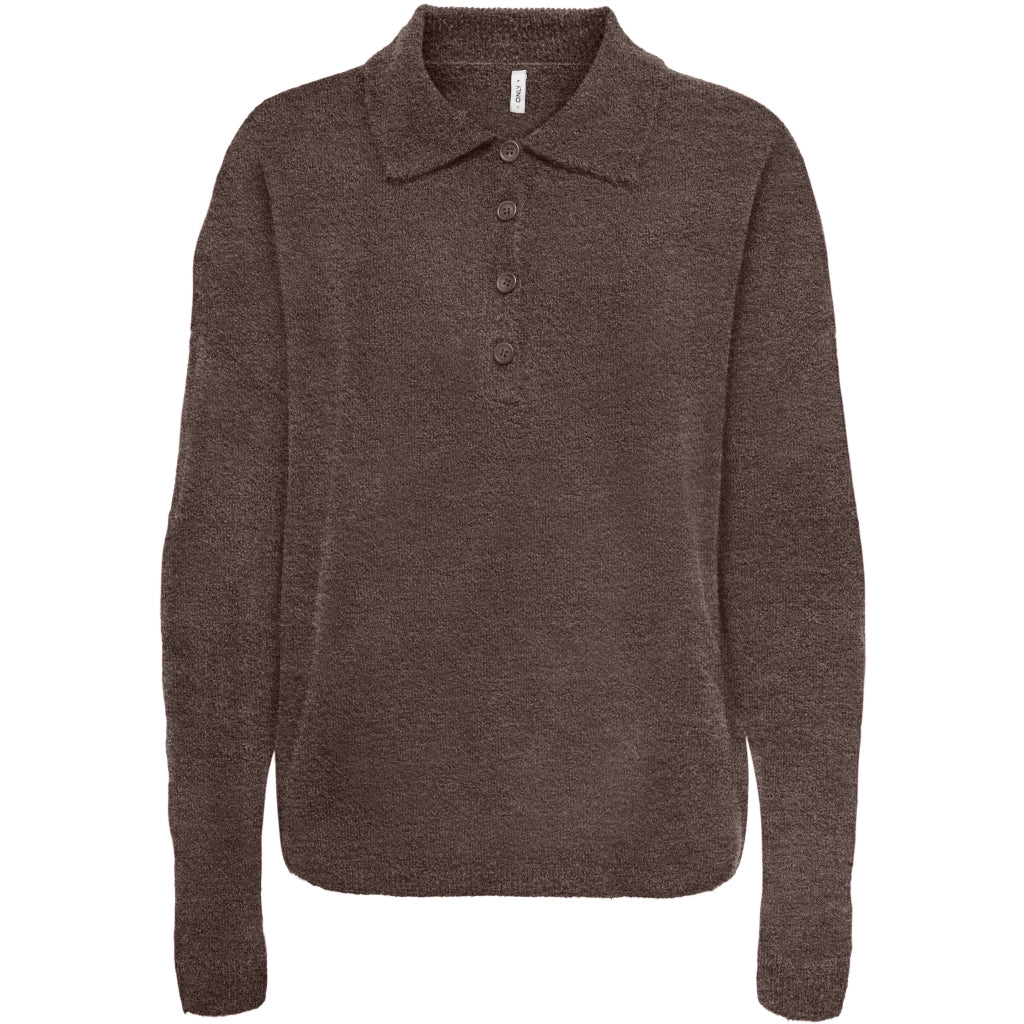 ONLY Dame Strik Polo ONLTALIO - Chocolate Martini Detail:Melange/DTM Horn Button
