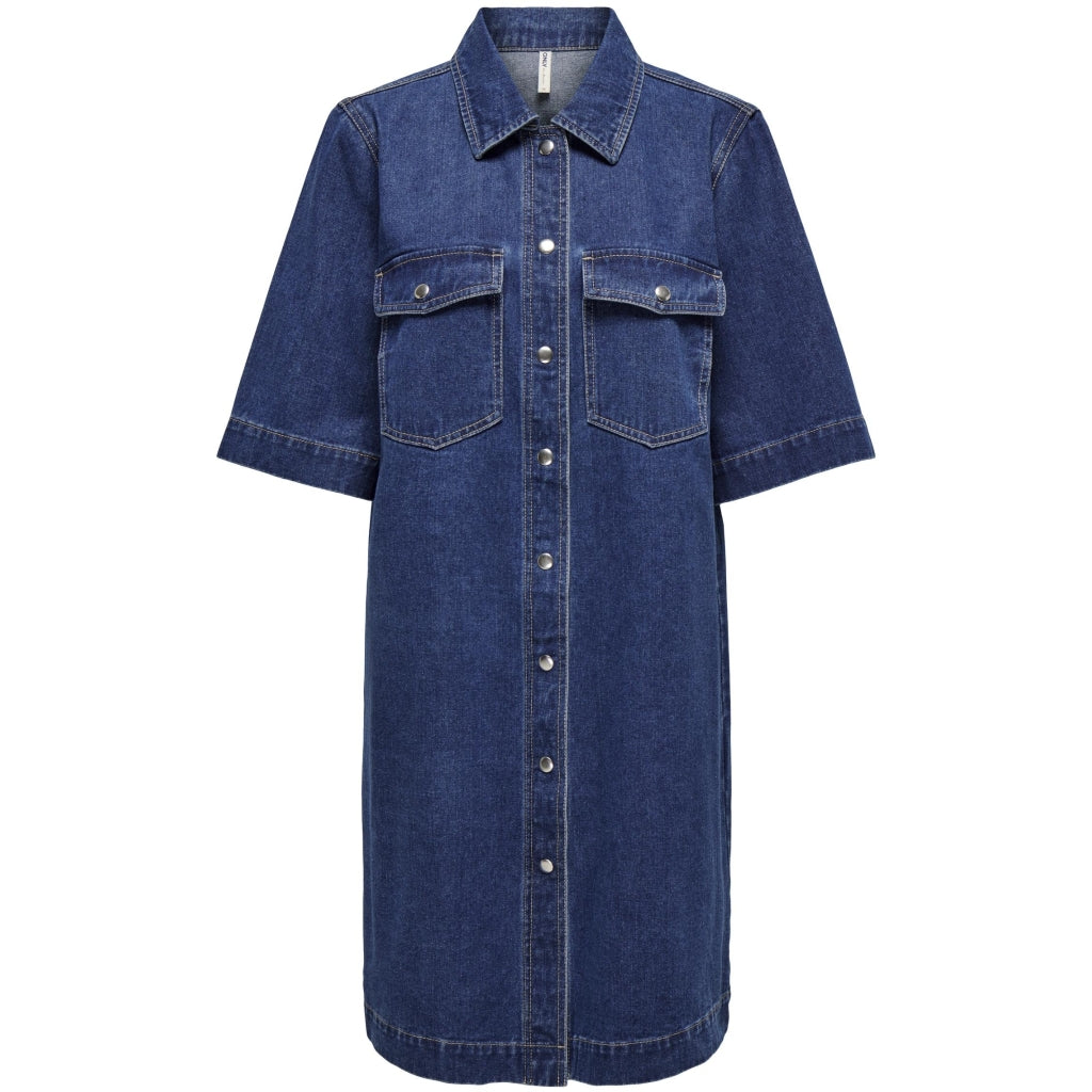 ONLY dame kjole ONLBELLE - Dark Blue Denim ONLY dame kjole ONLBELLE - Dark Blue Denim