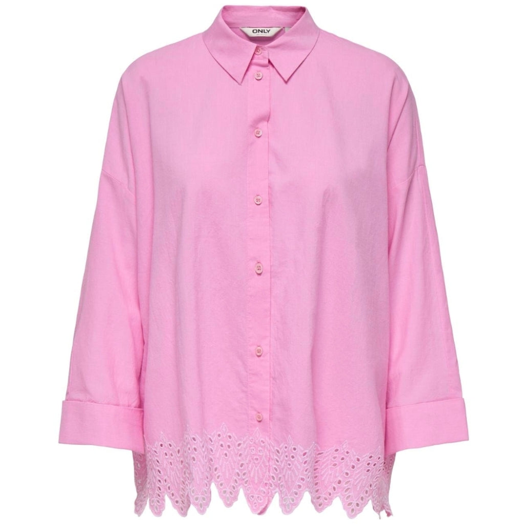 ONLY dame skjorte ONLGRACES - Fuchsia Pink BRIGHT WHITE EMB. ONLY dame skjorte ONLGRACES - Fuchsia Pink BRIGHT WHITE EMB.