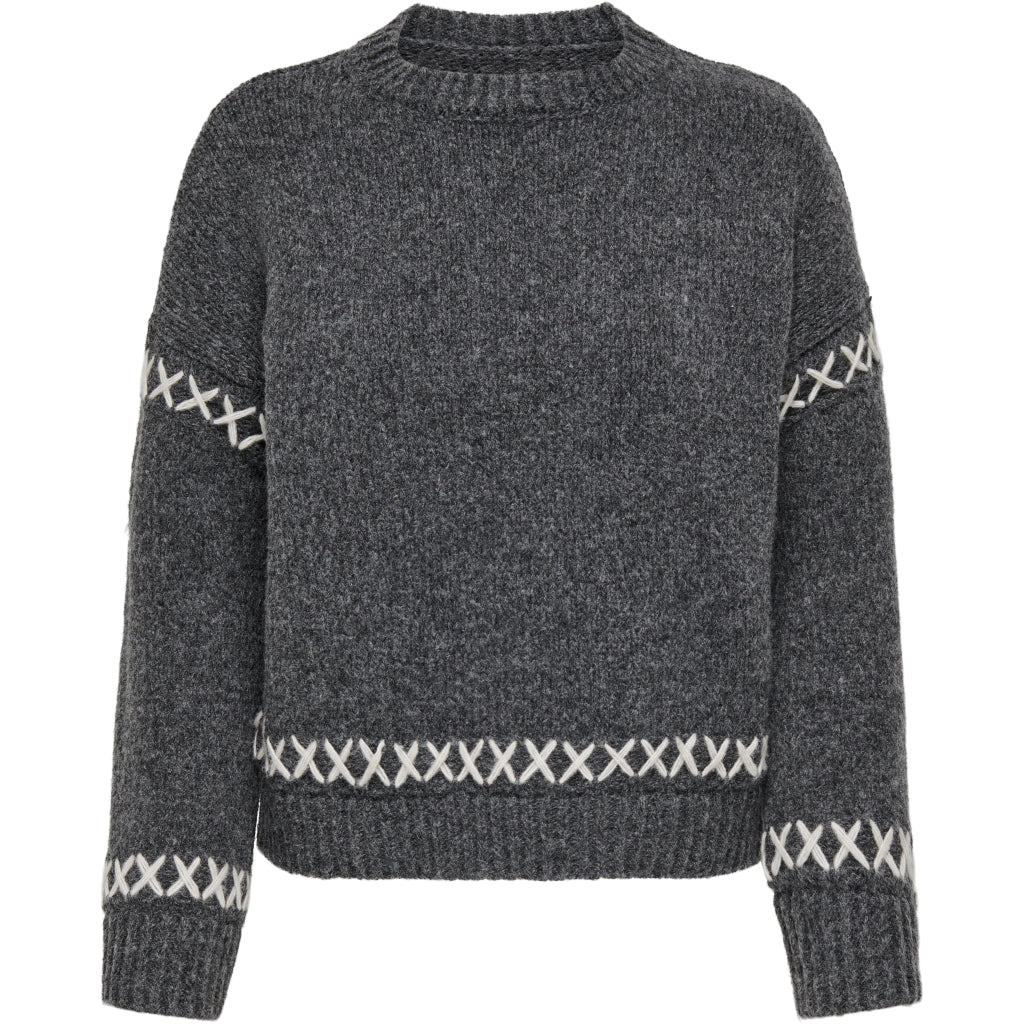 ONLY dame strik ONLAMANDA - Dark Grey Melange Cloud Dancer