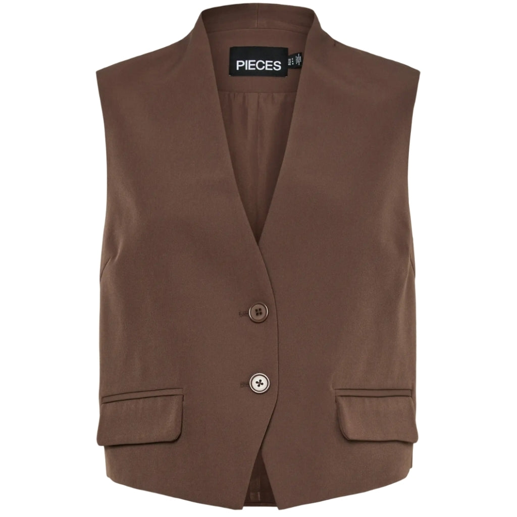 PIECES DAME VEST PCNIMORA - Chocolate Martini PIECES DAME VEST PCNIMORA - Chocolate Martini