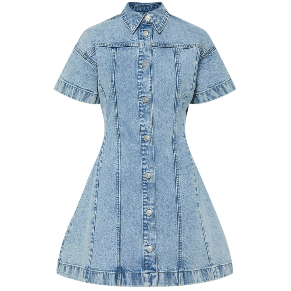 PIECES dame kjole PCSILKE - Light Blue Denim PIECES dame kjole PCSILKE - Light Blue Denim
