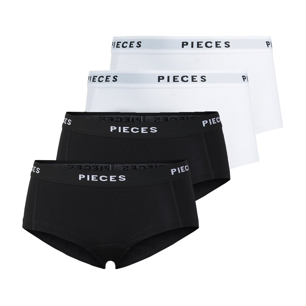 Pieces dame hipsters PCLOGO LADY 4-PACK - Black 4 PACK W. BLK/BLK/WHITE/WHITE Pieces dame hipsters PCLOGO LADY 4-PACK - Black 4 PACK W. BLK/BLK/WHITE/WHITE