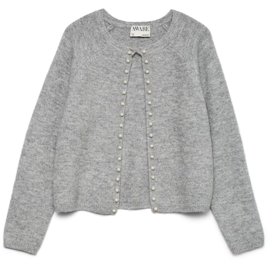 VERO MODA DAME CARDIGAN AWMAGALENE - Medium grey melange