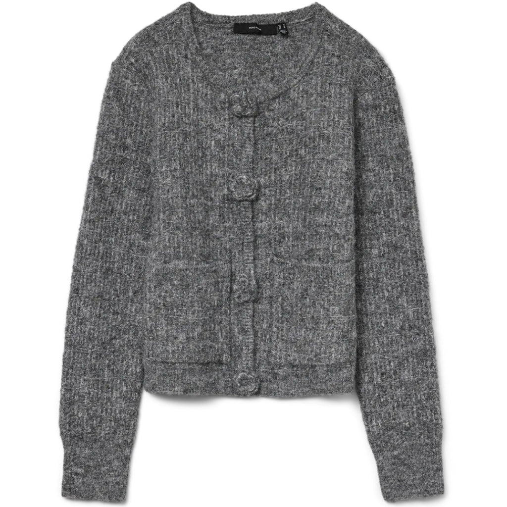 VERO MODA DAME CARDIGAN VMBLOSSOM - Medium grey melange