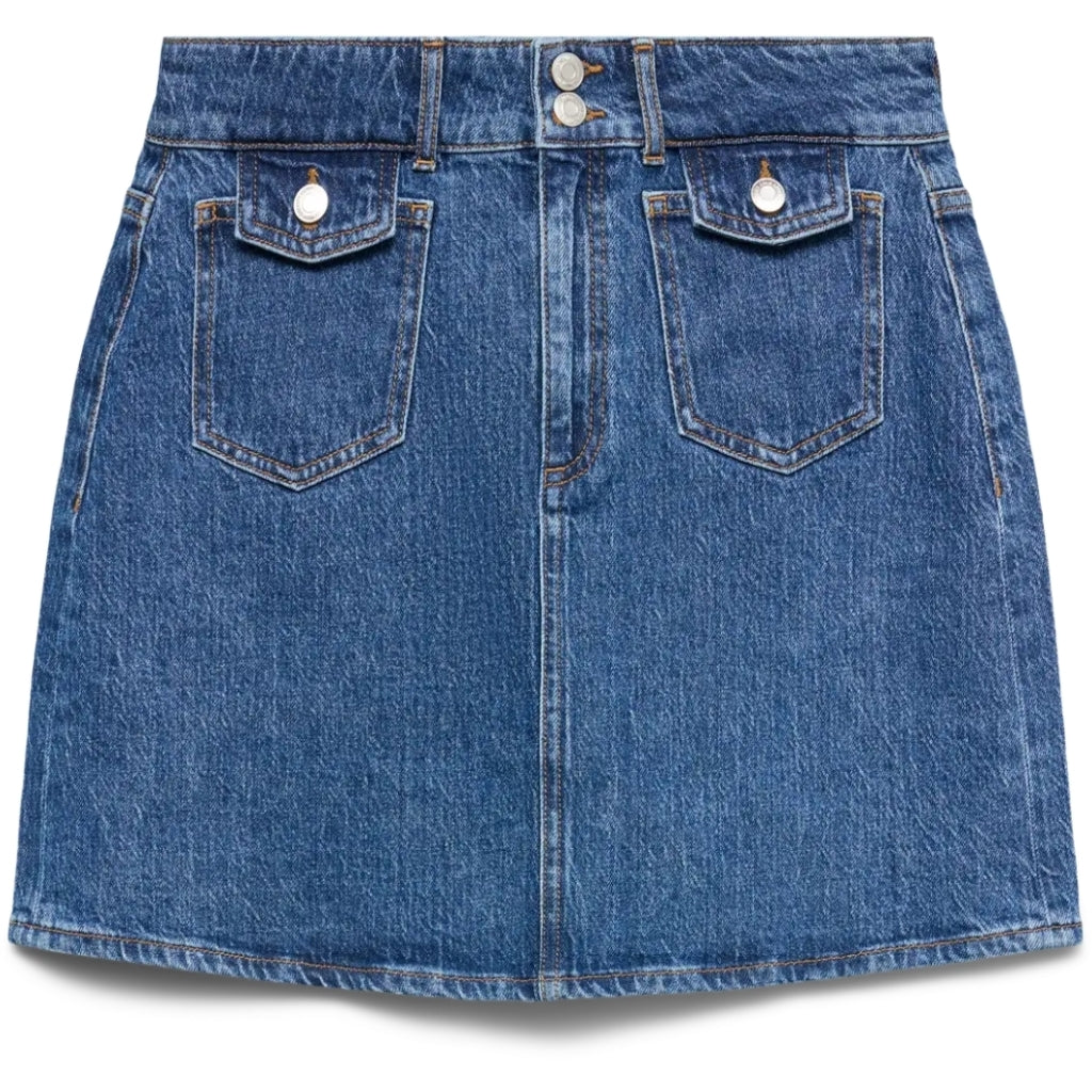 VERO MODA DAME NEDERDEL VMTESSA - Medium blue denim VERO MODA DAME NEDERDEL VMTESSA - Medium blue denim