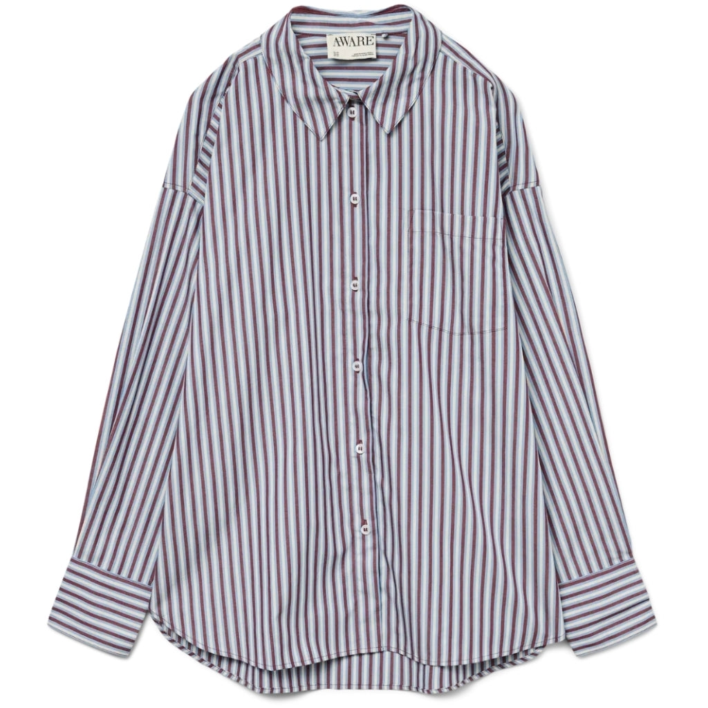 VERO MODA DAME SKJORTE AWPARINA - Allure ZINFANDEL/BIRCH