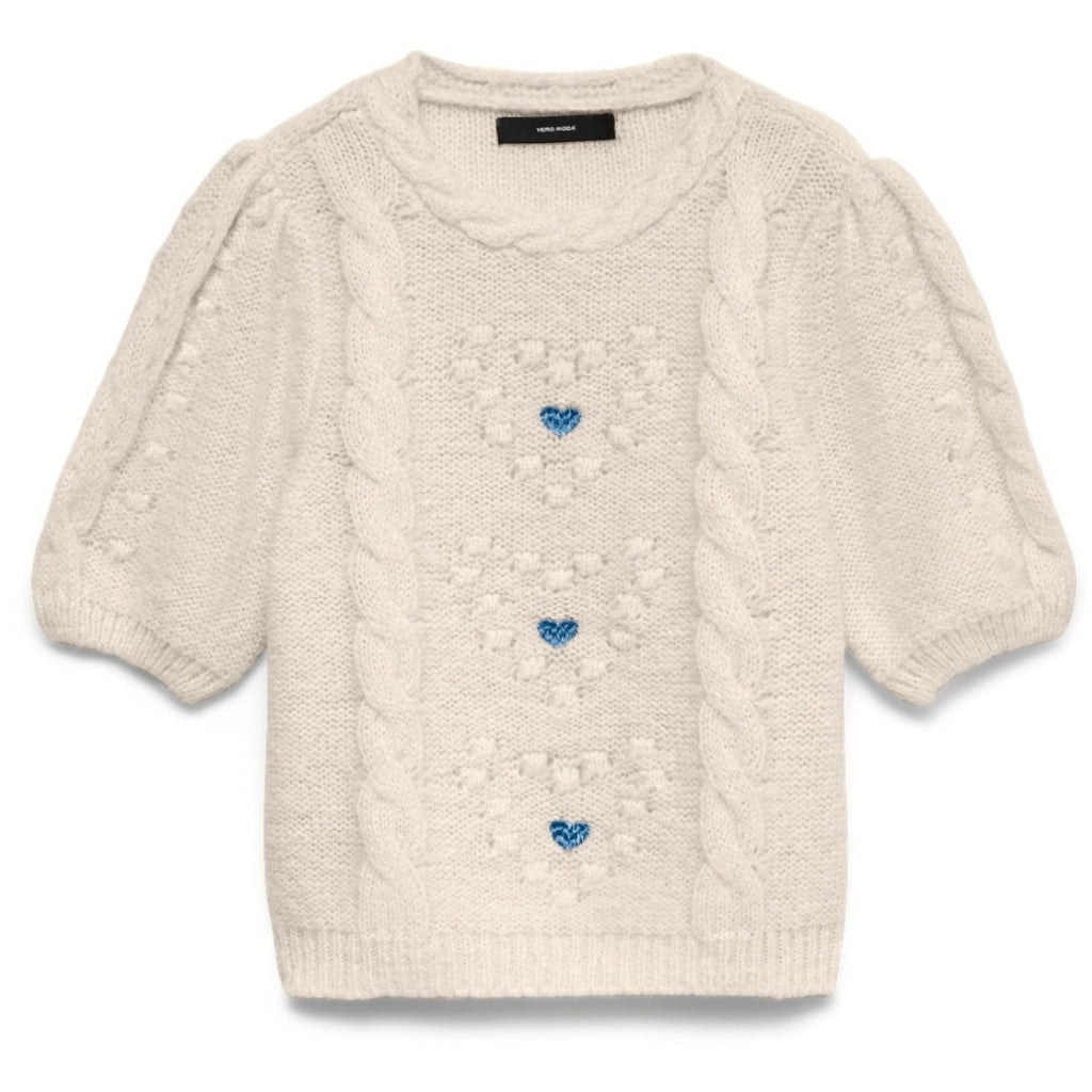 VERO MODA Dame Pullover VMCloud - Birch BLUE HEART VERO MODA Dame Pullover VMCloud - Birch BLUE HEART