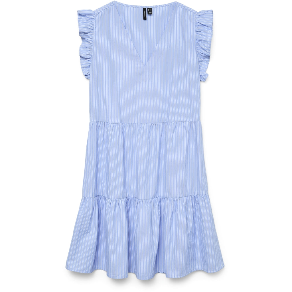 VERO MODA dame kjole VMFANNI - Hydrangea Stripe SANA Snow White